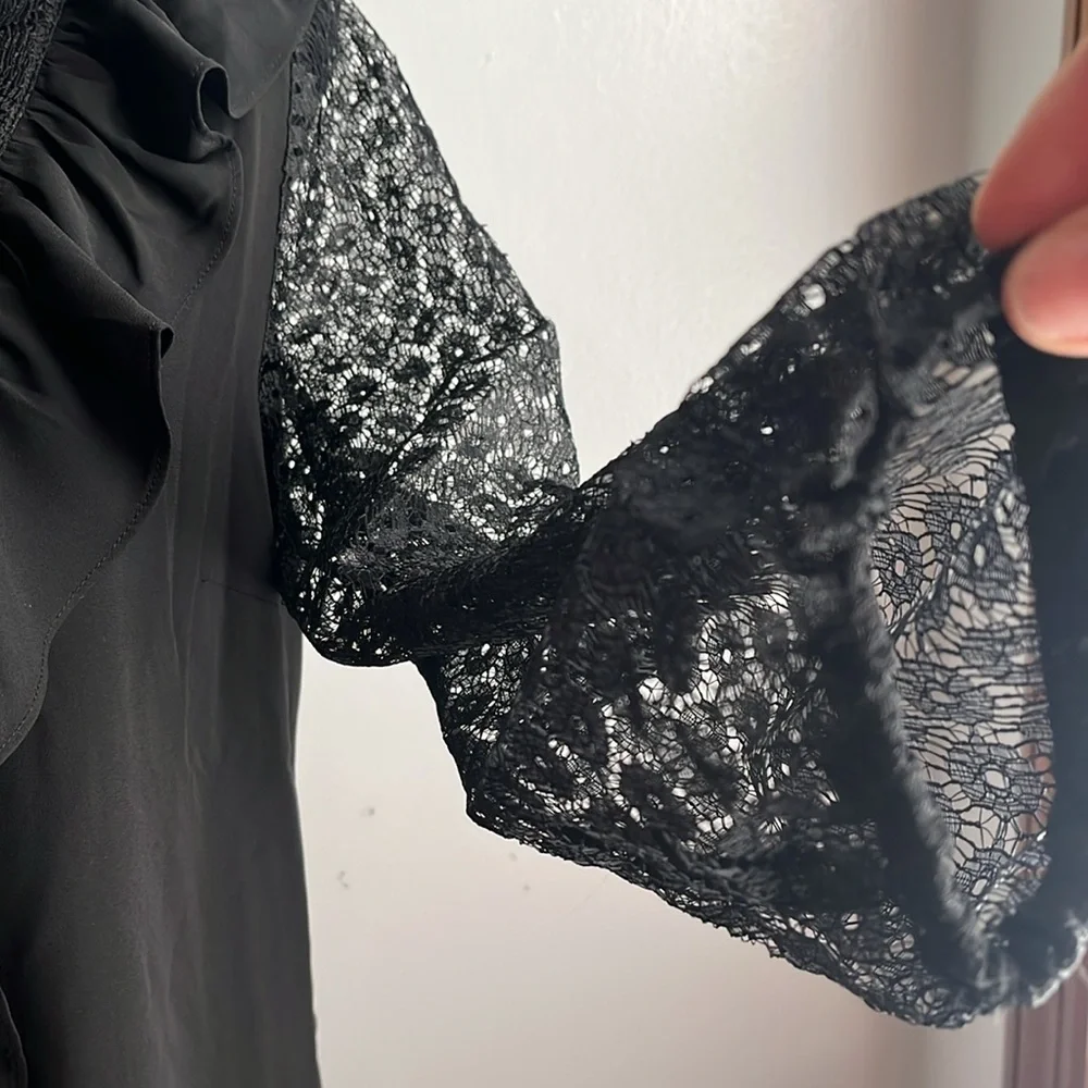 New York & Company Elegant Black Lace Blouse - Picture 2 of 5